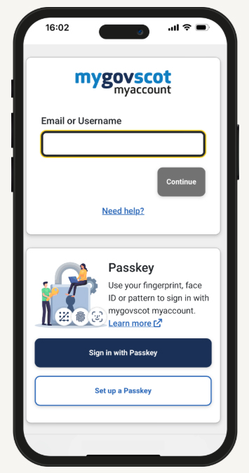 Phone lock screen featuring myaccount login page.