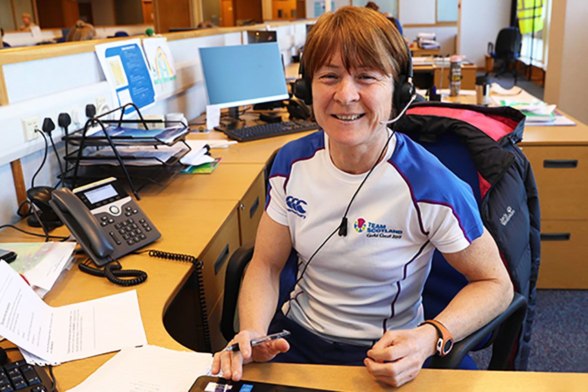Donna Robertson, who normally works at Carluke Leisure Centre, manning phone lines at council HQ during the coronavirus crisis.