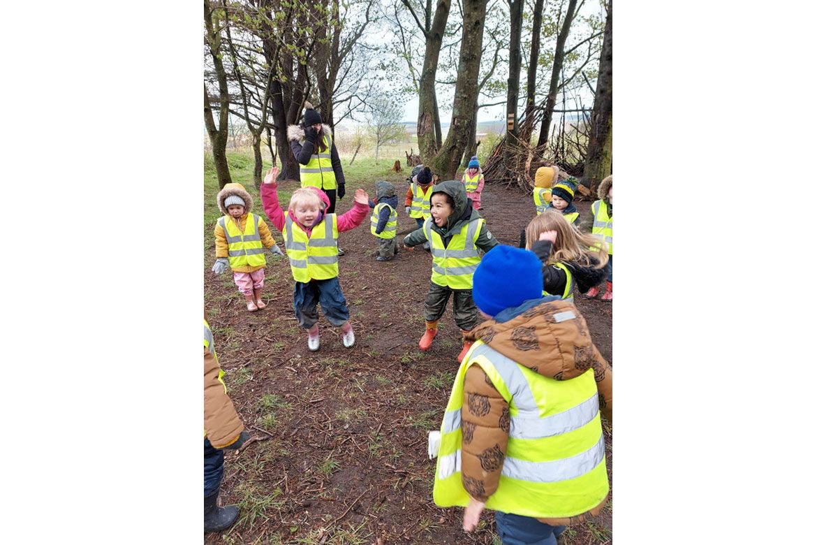 Playing outdoors at Strathisla Children's Centre