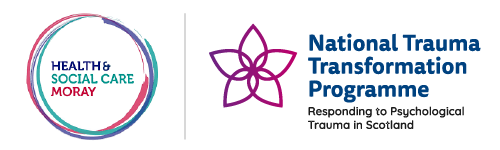 Health and Social Car Moray and National Trauma Transformation Programme logos