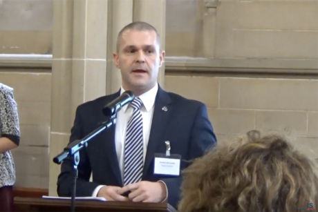 Detective Superintendent Gordon McCreadie, Police Scotland, addresses the National Violence Against Women Network Conference