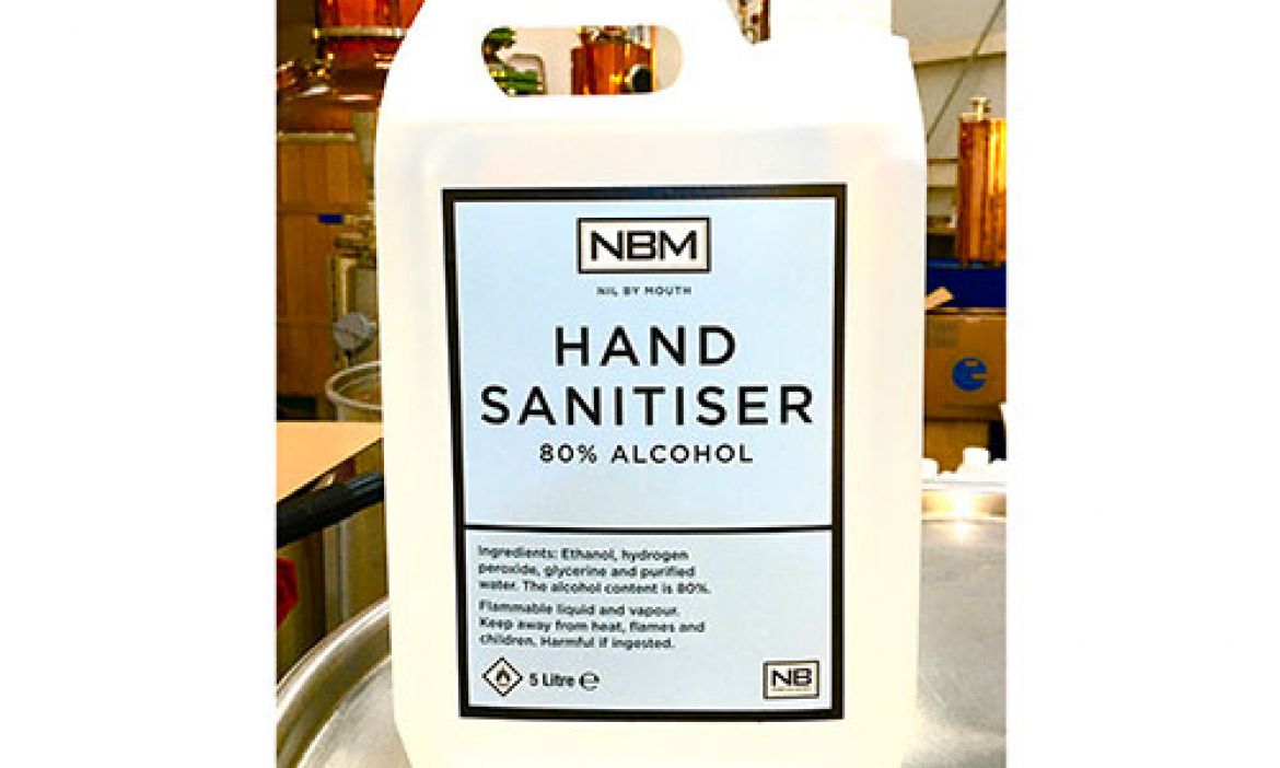 Hand sanitiser made by NB Gin in East Lothian