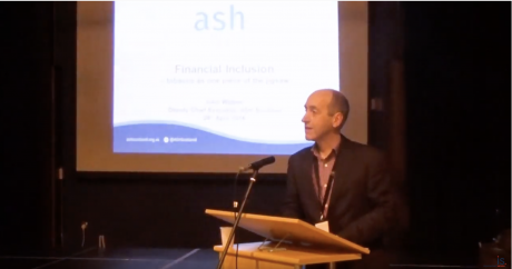 John Watson of ASH Scotland addresses the Highlands and Islands Financial Inclusion Partnership event