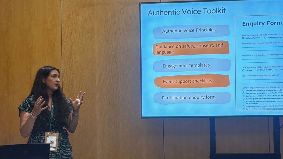 Samantha Keogh presents the Authentic Voice project at the European Conference on Domestic Violence