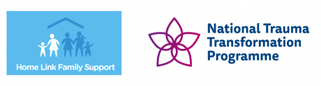 National Trauma Transformation Programme and Home Link Family Support logos